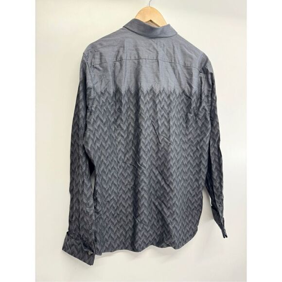 Murano Casual Shirt Size Mens Extra Large Gray Black Collared Long Sleeve - Picture 6 of 8
